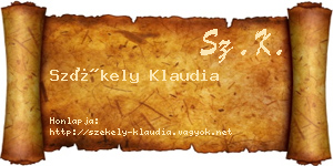 Székely Klaudia névjegykártya