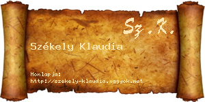 Székely Klaudia névjegykártya